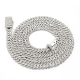 8.3MM Silver 11.23 CTW Diamond Snake Cuban Necklace 54g Chain For Men - 19.5"