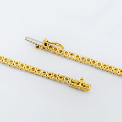 3MM 10k Yellow/Rose Gold 5 CTW Diamond Tennis Heart & Rose Necklace 20" Chain