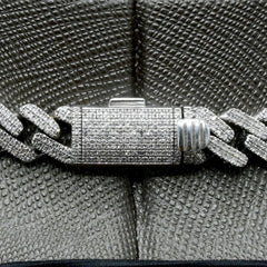 8MM 10k White Gold 2 Row 5.25CTW Diamond Cuban Necklace 41.73g Chain - 20 Inches