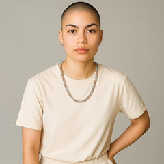 10k White & Rose Gold Round/Baguette 6.7 CTW Tennis Necklace 32.3g Chain - 22"