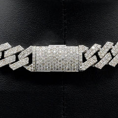 11.2MM 10k White & Rose Gold 18CTW Diamond Snake Cuban Chain 115g Necklace - 20