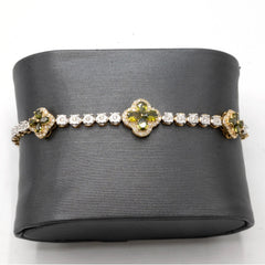 10k Yellow Gold 0.75CTW Diamond Graduating 11MM Clove Tennis Bracelet - 7 Inches