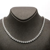 Men HipHop 6MM 10k White Gold 5CTW Round Cluster Tennis 20" Necklace 24.9g Chain