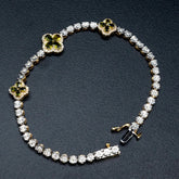 10k Yellow Gold 0.75CTW Diamond Graduating 11MM Clove Tennis Bracelet - 7 Inches