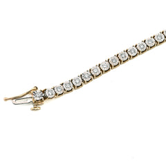 10k Yellow Gold 2CTW Natural Diamond 7Inch Tennis Bracelet 10.3g Unisex Armlet