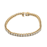10k Yellow Gold 2CTW Natural Diamond 7Inch Tennis Bracelet 10.3g Unisex Armlet