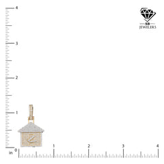 Pure 10k Yellow Gold 0.62CT Natural Diamond Trap House Pendant 2.8g HipHop Charm