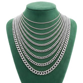 10k White Gold Solid Miami Cuban Chain 8.5gms to 437.4gms Necklace 3.6MM to 16MM Lengths Available 16" to 30"