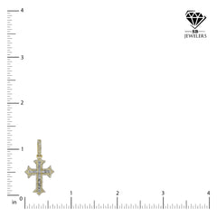 Pure 10k Yellow Gold 0.7CTW Round/Baguette Cross Diamond Pendant 3.1g Mens Charm