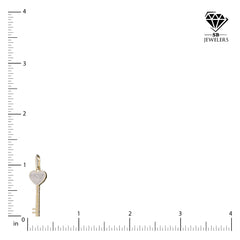 Pure 10k Yellow Gold 0.65CTW Natural Round Diamonds Heart Key Pendant 2.2g Charm