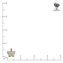 10k Yellow/White Gold 0.35CTW Natural Round Diamond Butterfly Pendant 2.2g Charm