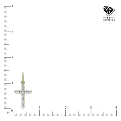 10k Yellow Gold 0.85CTW Round/Baguette Diamond Cross Pendant 2.7g Pure Charm