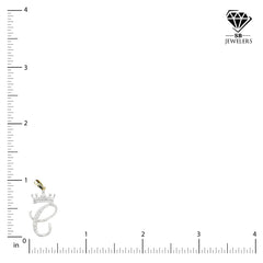 10k Yellow Gold Initial C Crown Pendant 0.13CT Pure Diamond 1.46g Alphabet Charm