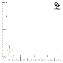 10k Yellow Gold Initial E Pendant 0.17 CTW Natural Diamond 0.93g Alphabet Charm