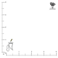 10k Yellow Gold Initial N Crown Pendant 0.20CT Pure Diamond 1.81g Alphabet Charm