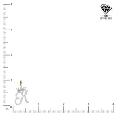 10k Yellow Gold Initial X Crown Pendant 0.19CT Pure Diamond 1.78g Alphabet Charm
