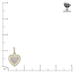 Pure 10k Three Tone Gold 1 CTW Natural Diamond 3 Layer Heart Pendant 3.21g Charm