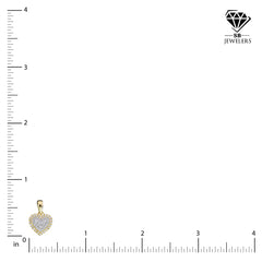 Ladies 10k Gold 0.23CT Natural Diamond 3 Layer Heart Pendant Two Tone 1.3g Charm