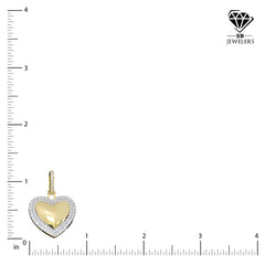 Womens Genuine 10k Yellow Gold Heart Pendant 0.80CTW Natural Diamonds 3.1g Charm