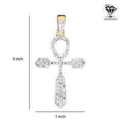 10k Yellow Gold 0.95CTW Natural Single Cut Diamond Cross Pendant 3.4g Men Charm
