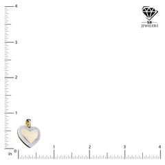 Womens 10k Yellow Gold Heart Pendant 0.45CTW Natural Diamonds 2.7g Classic Charm