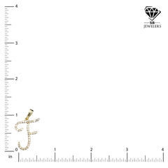 10k Yellow Gold Initial F Pendant 0.16 CTW Natural Diamond 0.96g Alphabet Charm