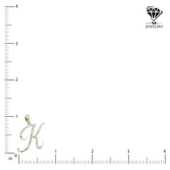 10k Yellow Gold Initial K Pendant 0.16 CTW Natural Diamond 1.43g Alphabet Charm