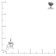 10k Yellow Gold Initial M Crown Pendant 0.18CT Pure Diamond 1.71g Alphabet Charm