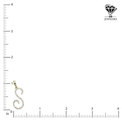 10k Yellow Gold Initial S Pendant 0.13 CTW Natural Diamond 0.77g Alphabet Charm