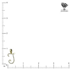 10k Yellow Gold Initial J Pendant 0.12 CTW Natural Diamond 0.72g Alphabet Charm