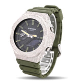 G-Shock Casio 2100 5CTW Natural Diamond Green Band Black Face Watch For Mens