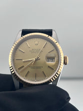 Rolex Datejust 36 Champagne Stick Dial on Generic Black Leather Band Ref. 16233 Card