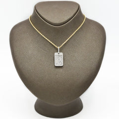 15MM 10k Yellow Gold 2CTW Lab Grown Baguette Diamond 4.9g Dog Tag Mens Pendant