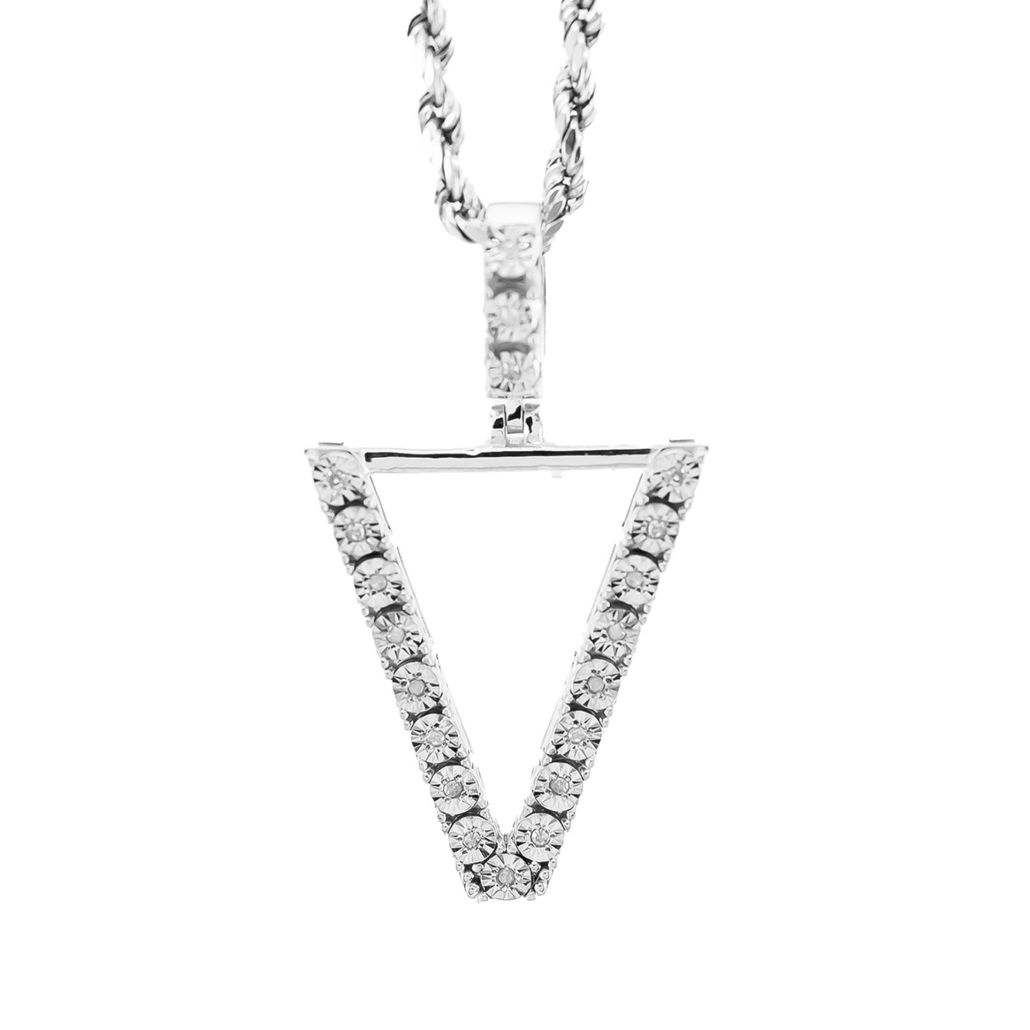 925 Silver Real Natural Diamonds 2 Grams All Initial Alphabets Pendant Letter Charm