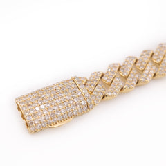 8MM 17.4g 10k Yellow Gold 4.64CTW Natural Diamond Cuban Bracelet 8.25 Inch