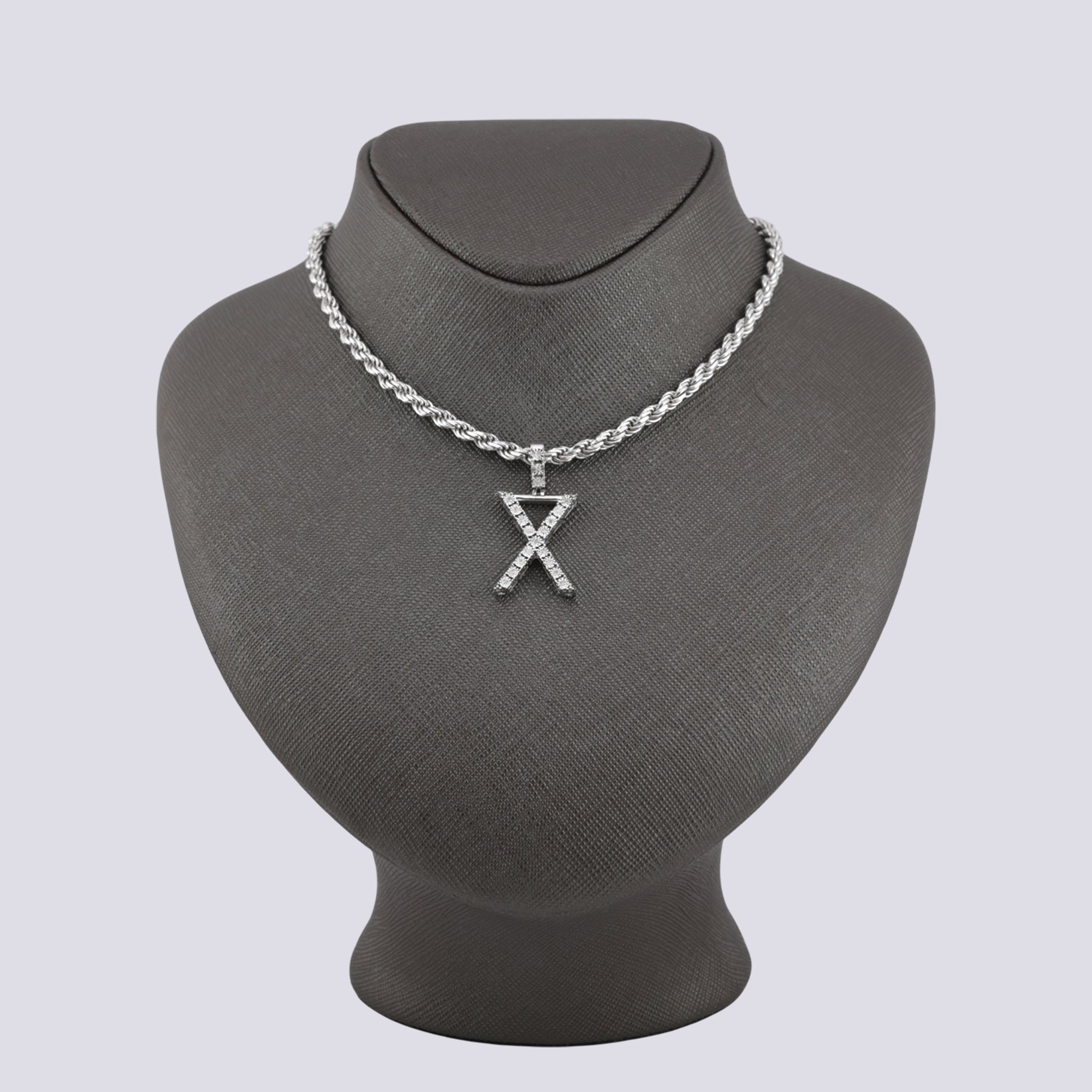 925 Silver Real Natural Diamonds 2 Grams All Initial Alphabets Pendant Letter Charm