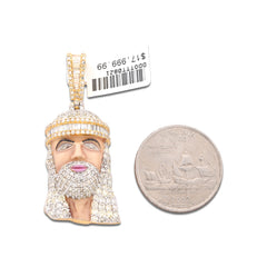 Mens Jesus 3.75 CTW Natural Diamond 10k Gold Pendant Baguette/Round Charm 13.2gms