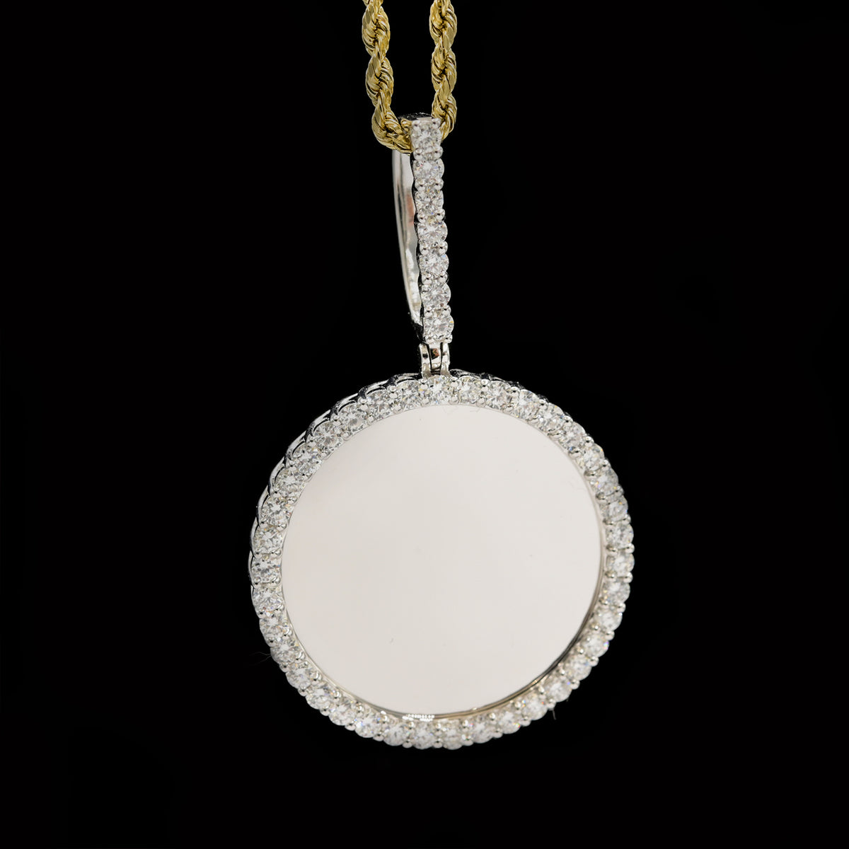 32MM 925 Silver 2.24CTW Lab Grown Diamond 8g Picture Charm Big Pointer Pendant