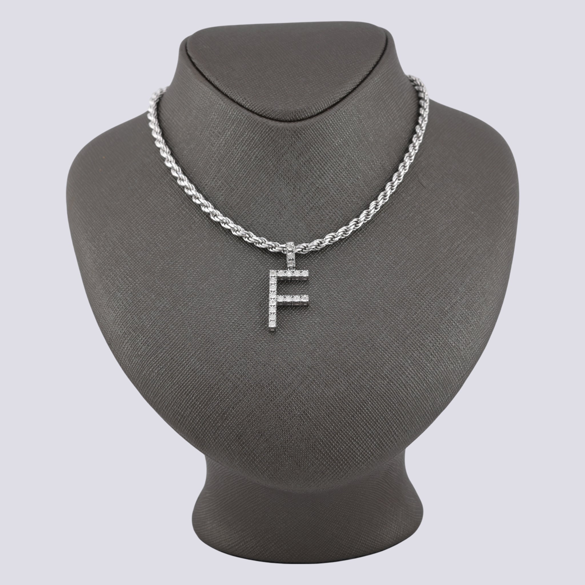 925 Silver Real Natural Diamonds 2 Grams All Initial Alphabets Pendant Letter Charm