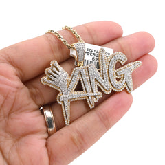 Mens 10k Yellow Gold KING 3.5CTW Natural Diamond Charm Pendant 12.6gms