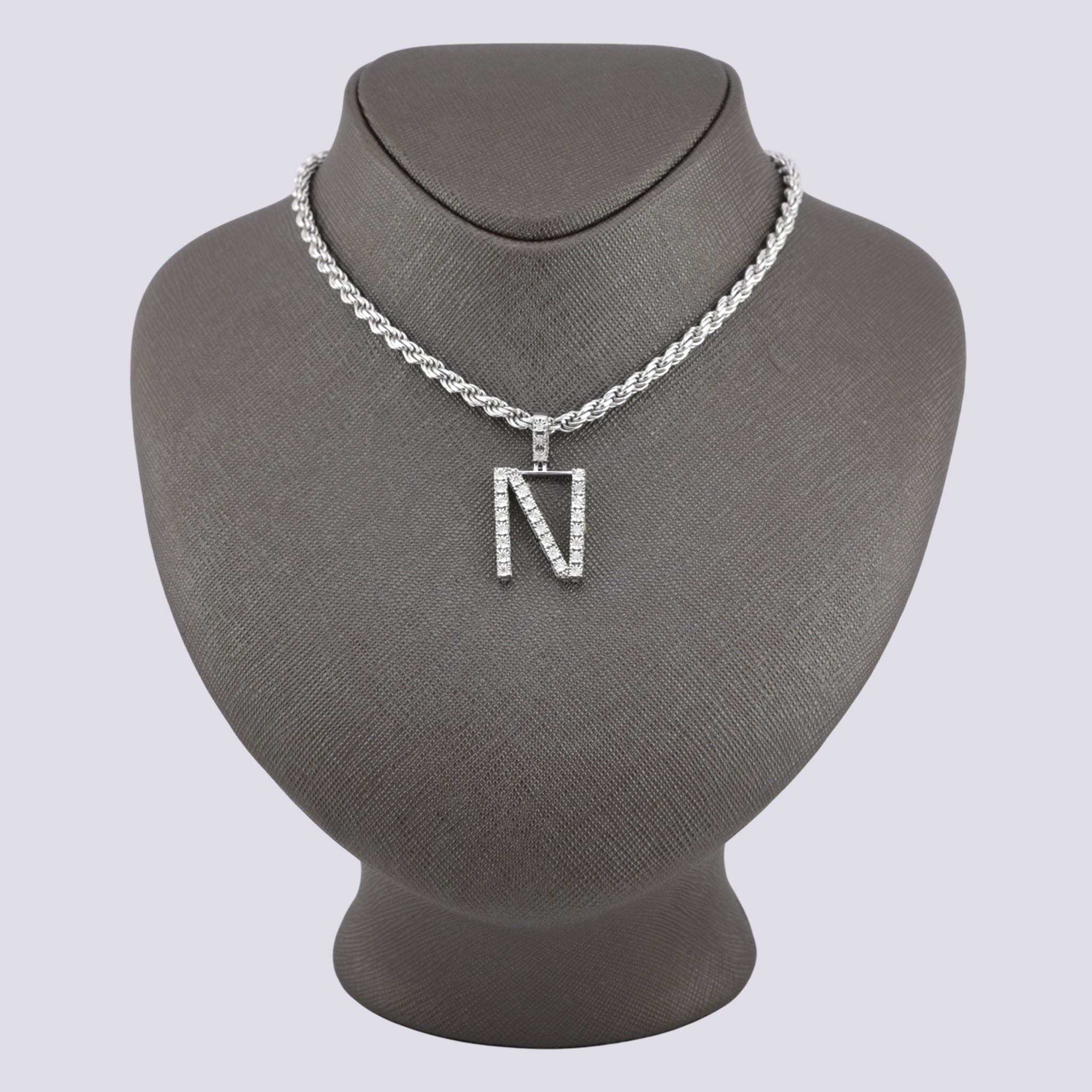 925 Silver Real Natural Diamonds 2 Grams All Initial Alphabets Pendant Letter Charm