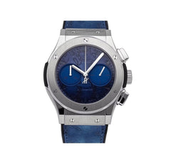 Hublot Classic Fusion 45mm Special Edition Berluti Scritto  Ocean Blue Leather Band Watch