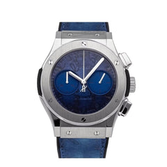 Hublot Classic Fusion 45mm Special Edition Berluti Scritto  Ocean Blue Leather Band Watch