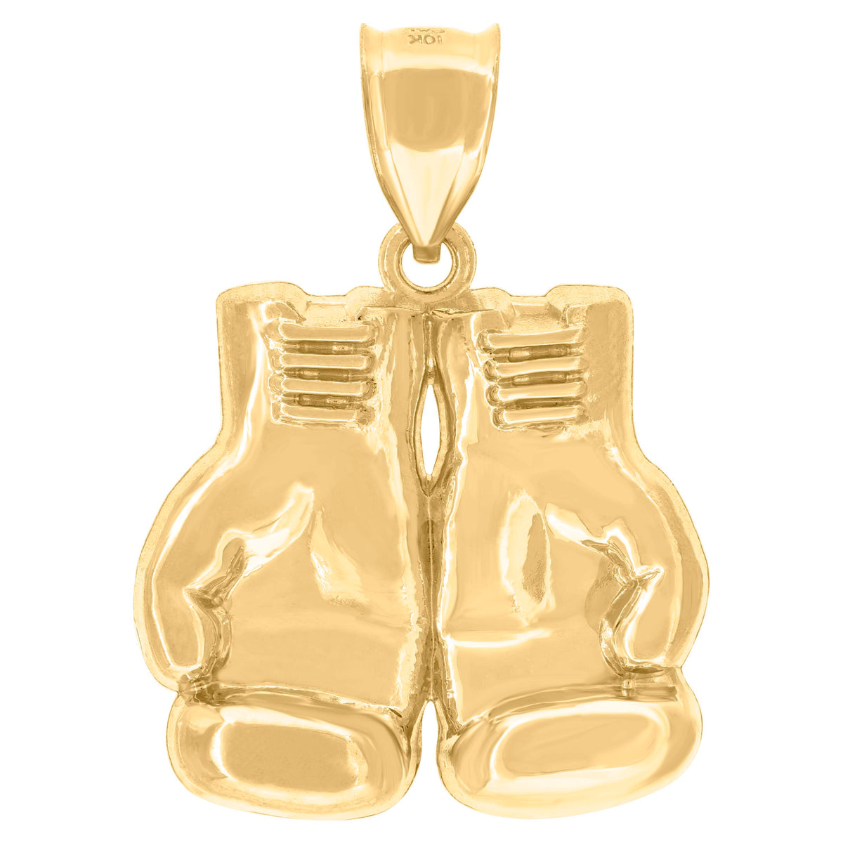 10kt Yellow Gold Mens Sports Boxing Gloves Charm Pendant