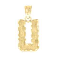 10kt Yellow Gold Unisex Textured Initial Letter U Charm Pendant