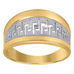 10kt Two-Tone Gold Womens Greek Key Fashion Rings