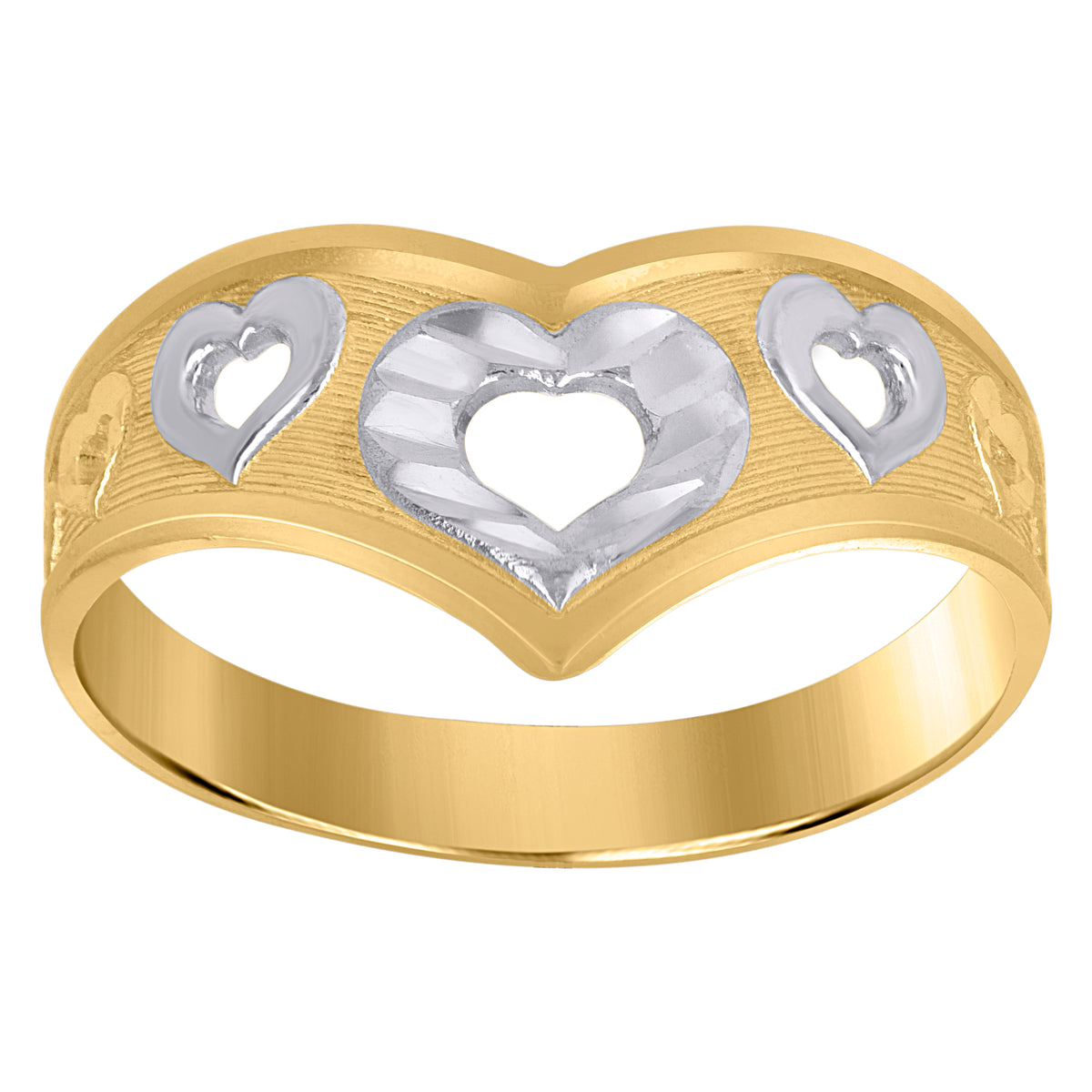 10kt Two-Tone Gold Womens Textured Mom Heart Charm Pendant