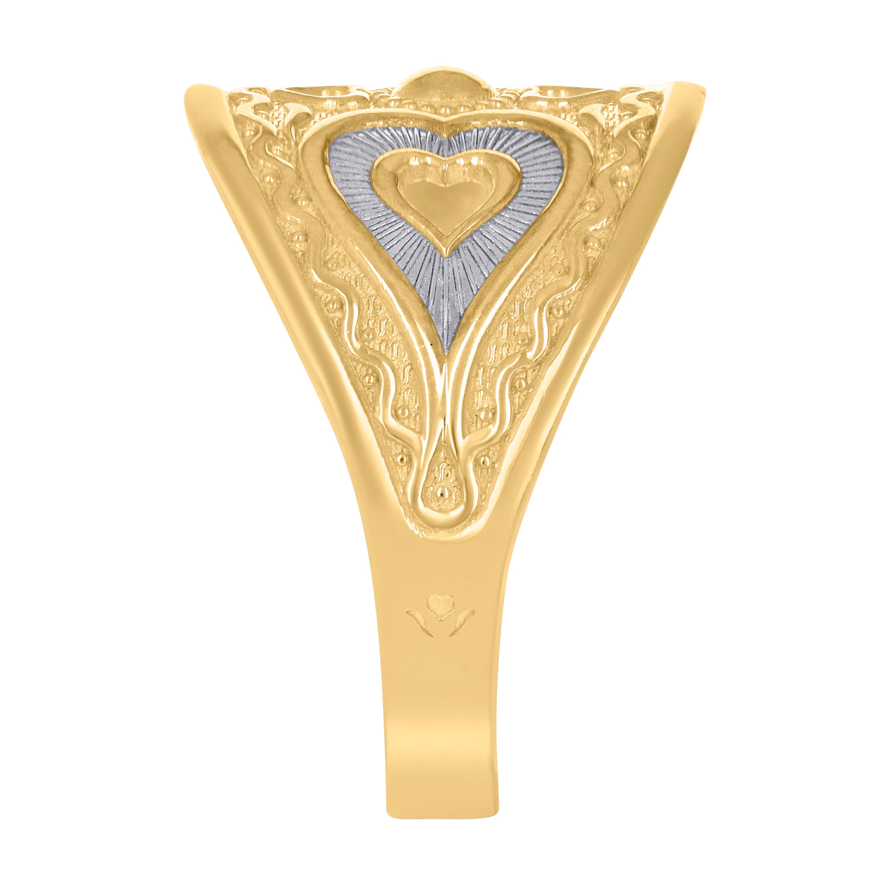 10kt Two-Tone Gold Womens Heart Ring