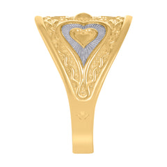 10kt Two-Tone Gold Womens Heart Ring