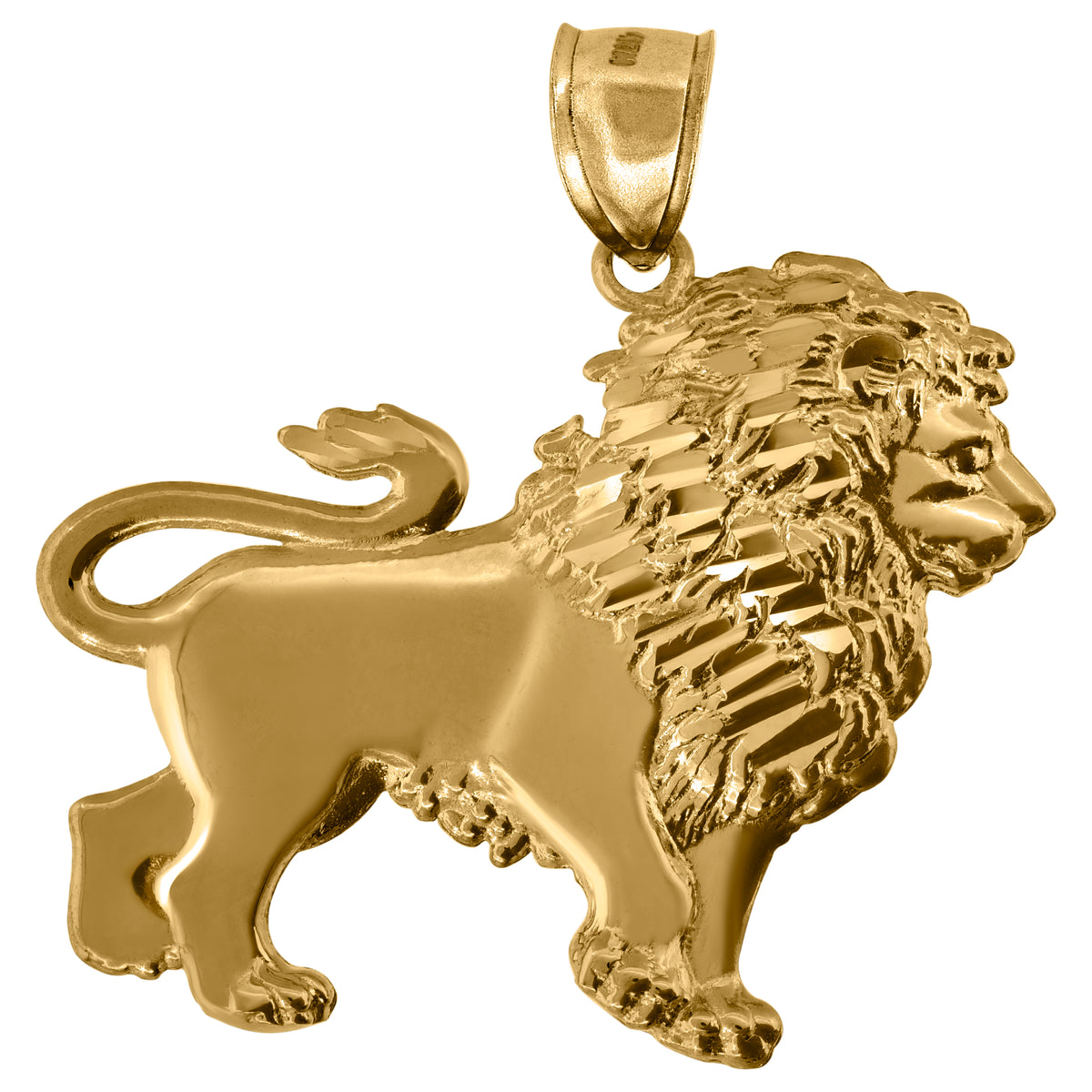 10Kt Yellow Gold Mens Cubic Zirconia Pharaoh Egyptian Charm Pendant